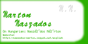 marton naszados business card